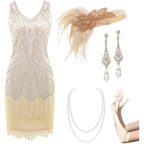 1920er damen flapper kleid set - damen,