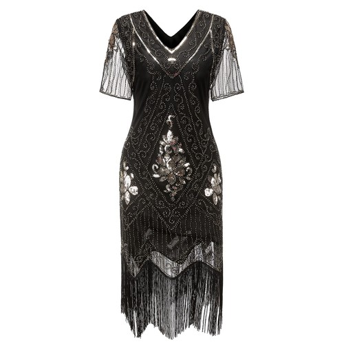 Damen 1920s kleid mit - 1920s,